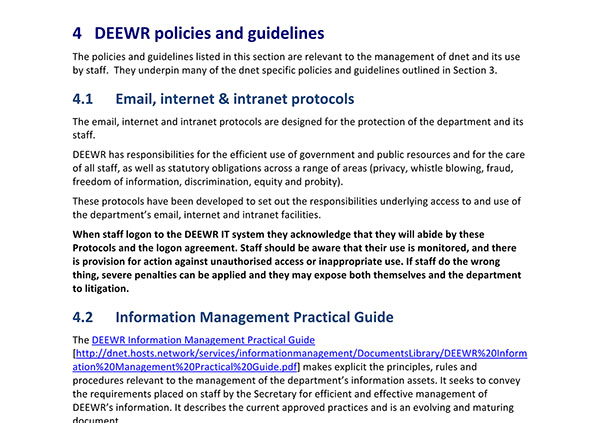 dnet Policies and Guidelines