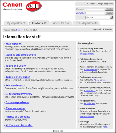 Figure 3 - Wireless for \'Info for staff\' page