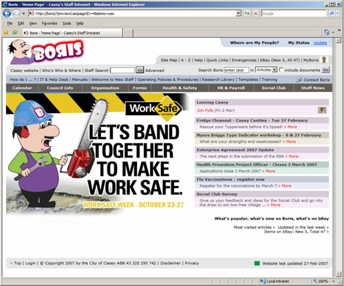 Figure 4. Boris in Health & Safety mode