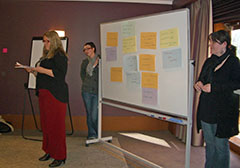 Presenting the results of a group activity in Canberra