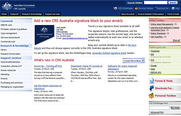 kmc_iia09_crsaustralia The CRS Australia Workflow Inbox presents a dynamic solution to the request and approval processes
