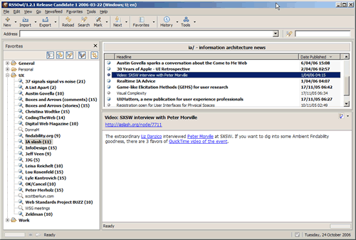 RSSOwl, a popular freeware news aggregator available for most platforms