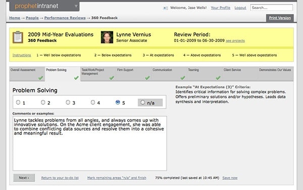 kmc_iia09_prophet Prophet’s appraisal system took a lengthy, unpopular process online, with great success
