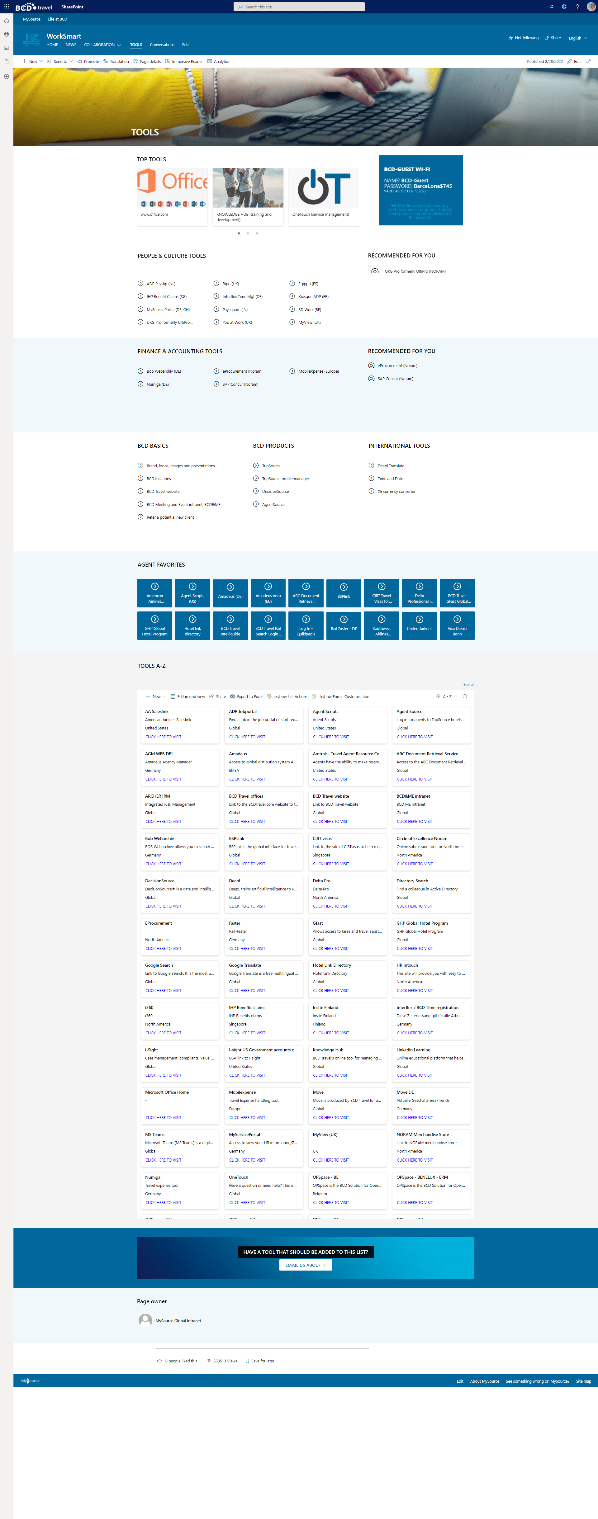 BCD Travel's tools page.