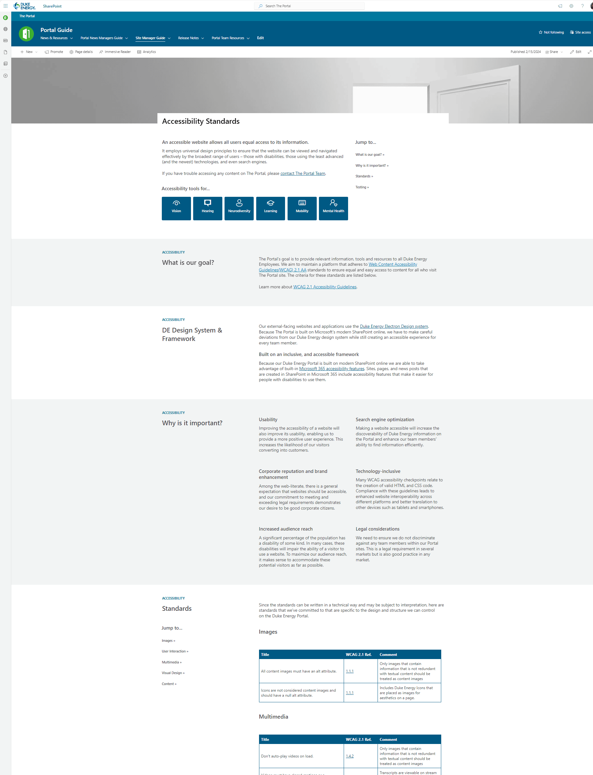 This guide for content authors and owners provides a detailed guide to meeting accessibility standards.