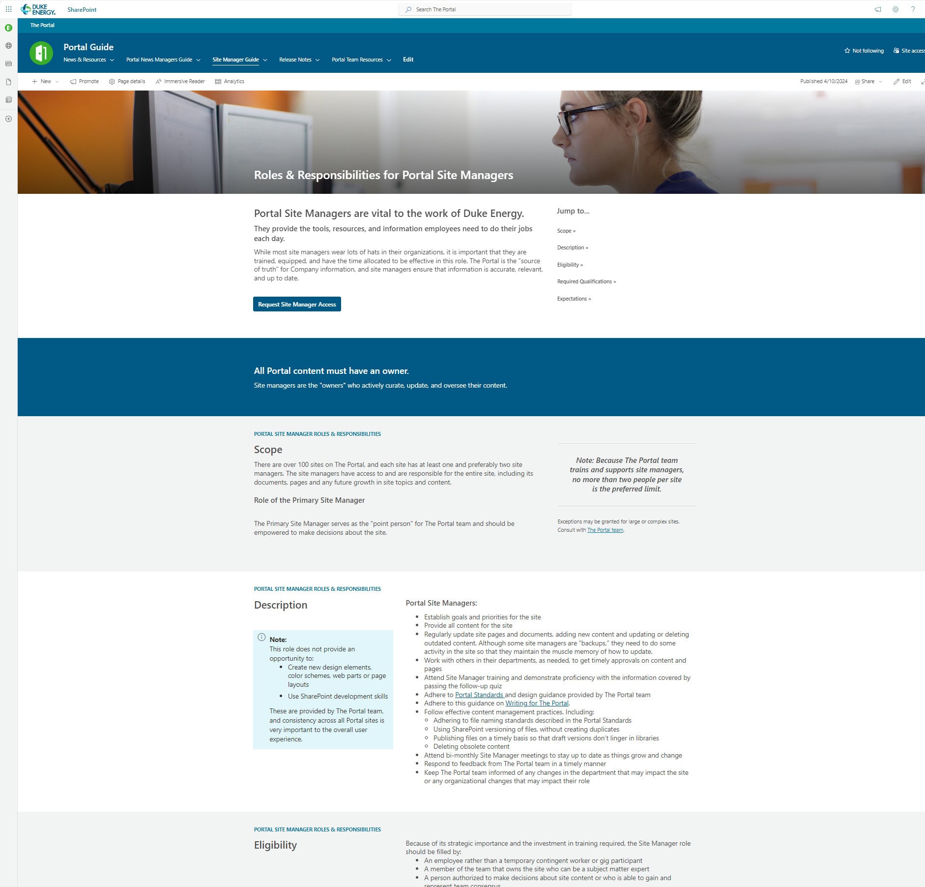This page outlines the expectations and responsibilities of intranet authors.