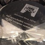 Thank you for the big lump of glass! (The Intranet Now Diamond Award)