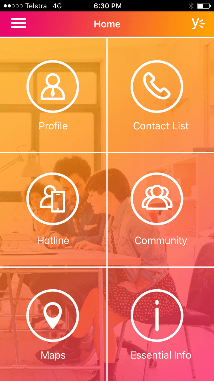 Screenshot of Telstra's onboarding app