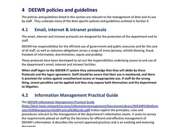 dnet Policies and Guidelines