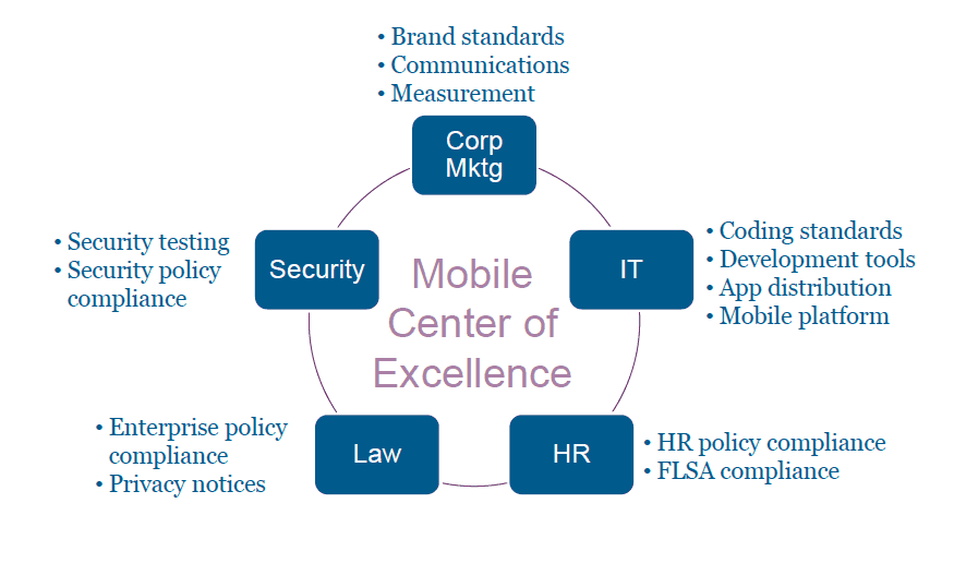 McKesson's Mobile Center of Excellence is an example of cross-functional governance. Screenshot appears courtesy of McKesson.