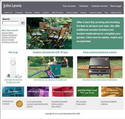 John Lewis Homepage